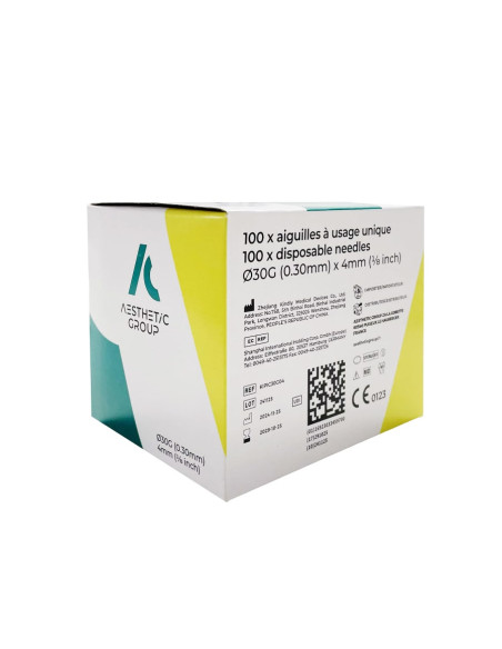 KIPIC® Aguja de Mesoterapia 30G x 4mm | PU 100 piezas