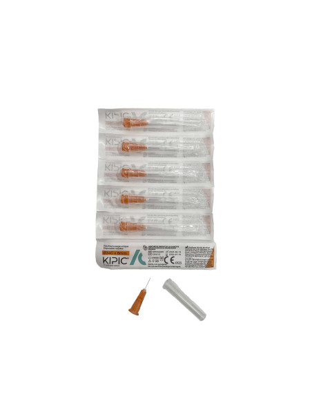 Aguja de microinyección KIPIC® 34G × 8 mm: la aguja desechable más fina (100 unidades)