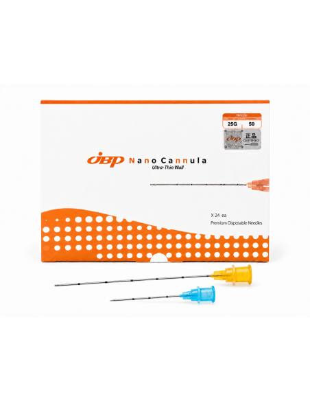 JBP Nano Cannula 25G x 50 mm | Blunt Microcannulas + Pre-Puncture Needles | 24 pcs