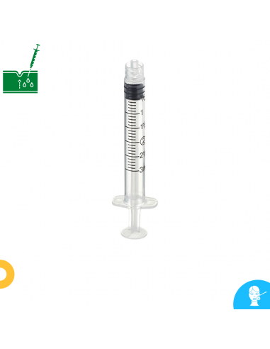 Mediware 2/3ml 3-delig Luer-Lock steriel (VE 100 st.)