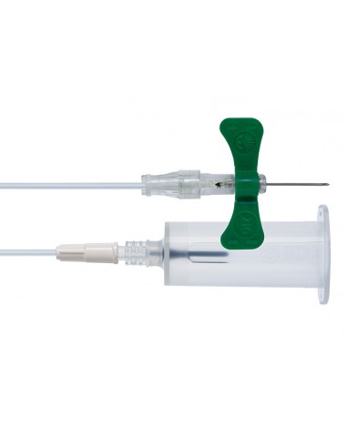 Vacutainer Butterfly G 21 Verde con soporte - PU 24 uds.