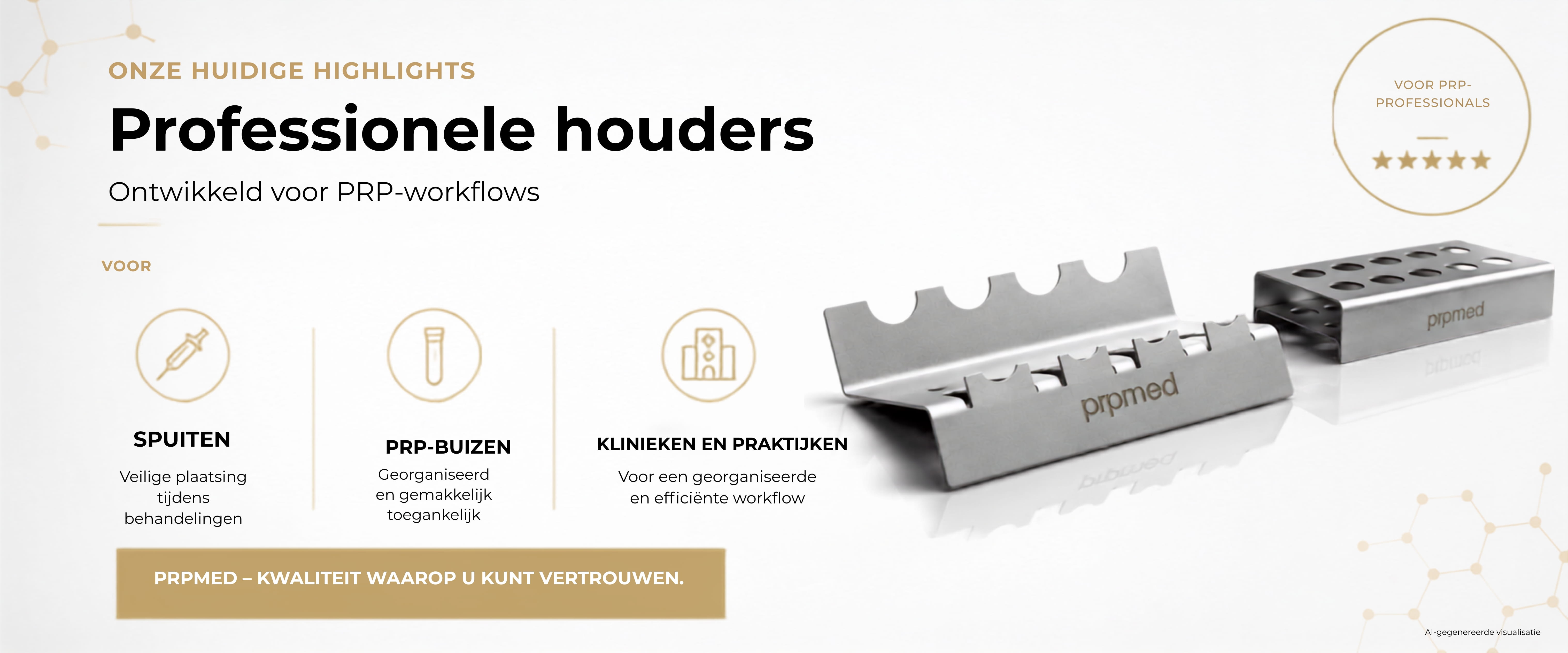 Houders voor laboratoriumbuizen en spuiten